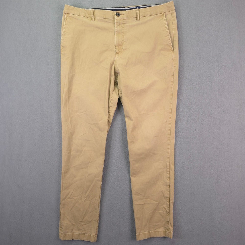 Original Penguin Chino Pants Slim Fit Khaki Tan 38x32 Cotton Stretch Casual